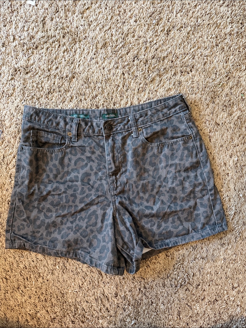 Womens brown and gray  Leopard Print Shorts